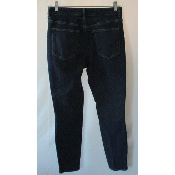 H & M Women's Mid Rise Dark Wash Straight Leg Zip Front Blue Jeans Size 12 - Picture 4 of 8
